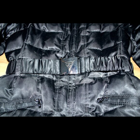 Vintage Y2K Down Filled Belted GUESS Winter Puffer Coat - Picture 6 of 12